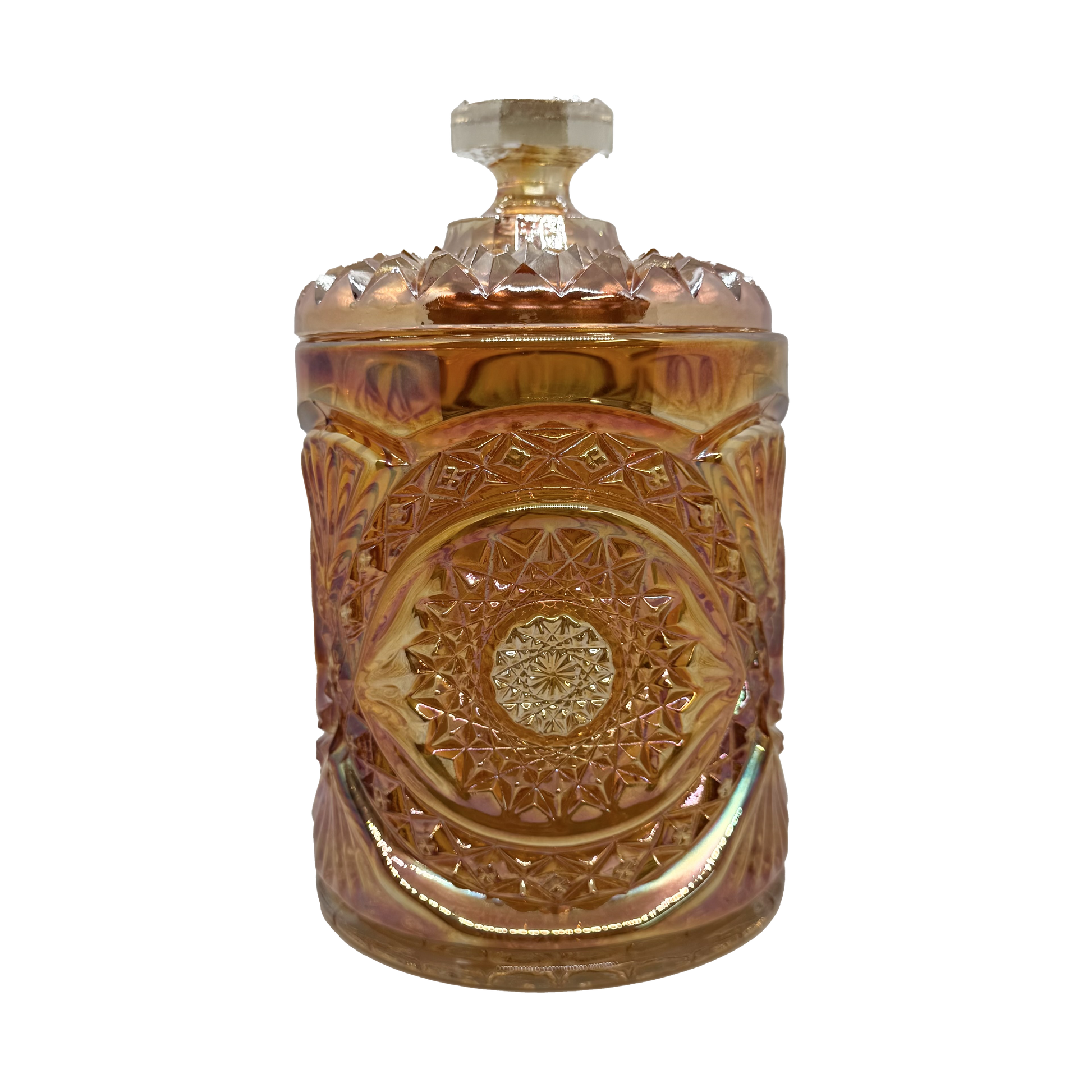 Marigold Carnival Hobstar Biscuit Jar