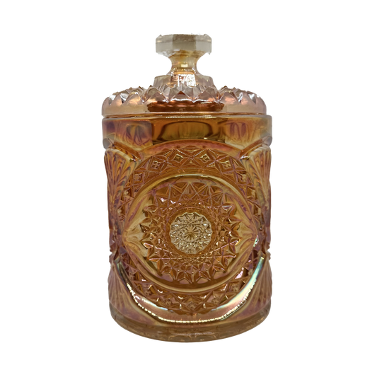 Marigold Carnival Hobstar Biscuit Jar