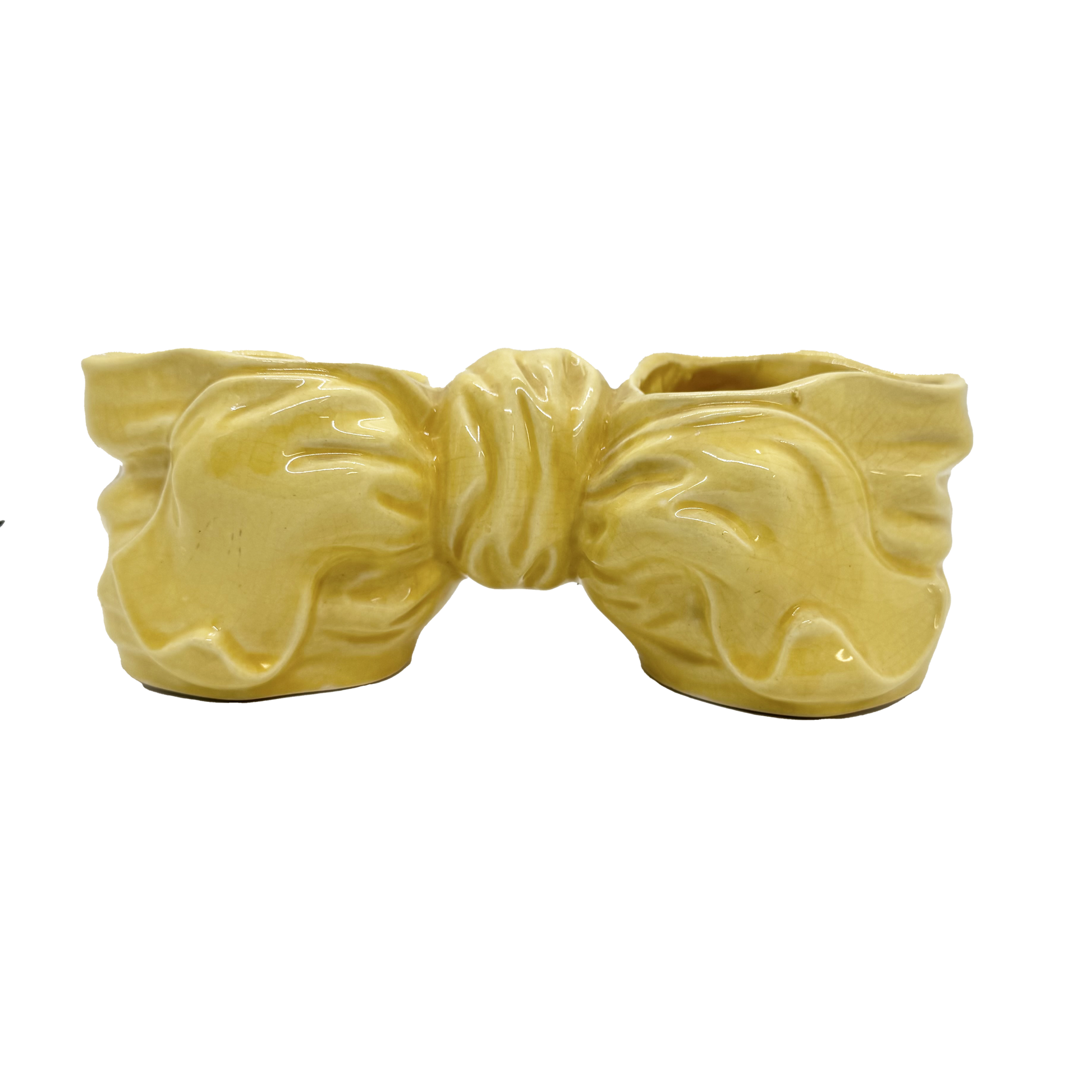 Yellow Bow Planter - front