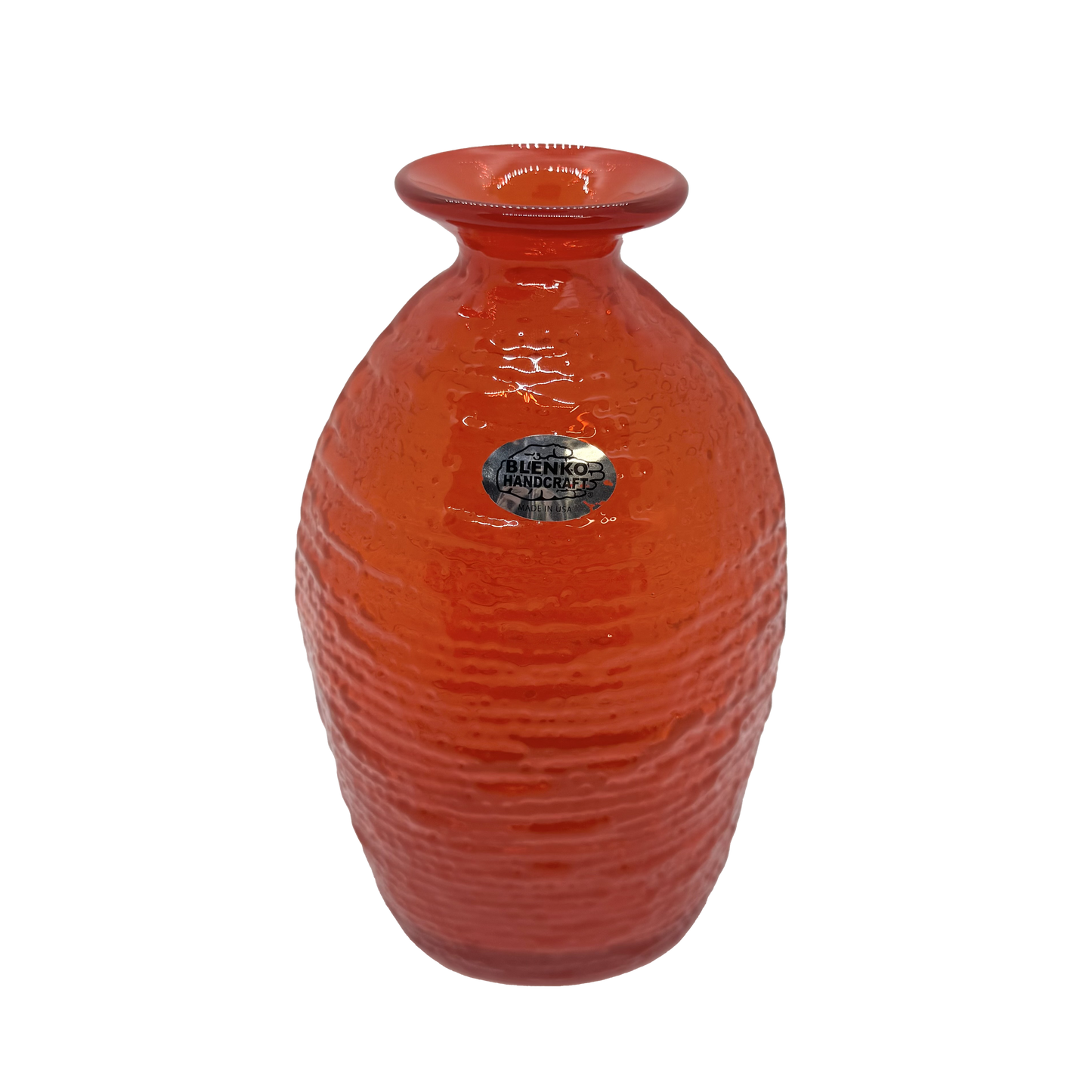 Blenko Dreamsicle Strata Vase - front