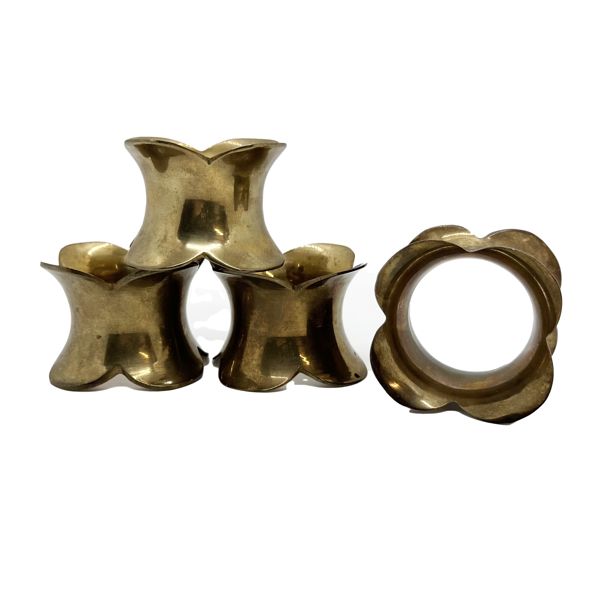 Set of 4 Brass Napkin Rings