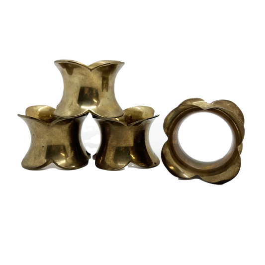 Set of 4 Brass Napkin Rings