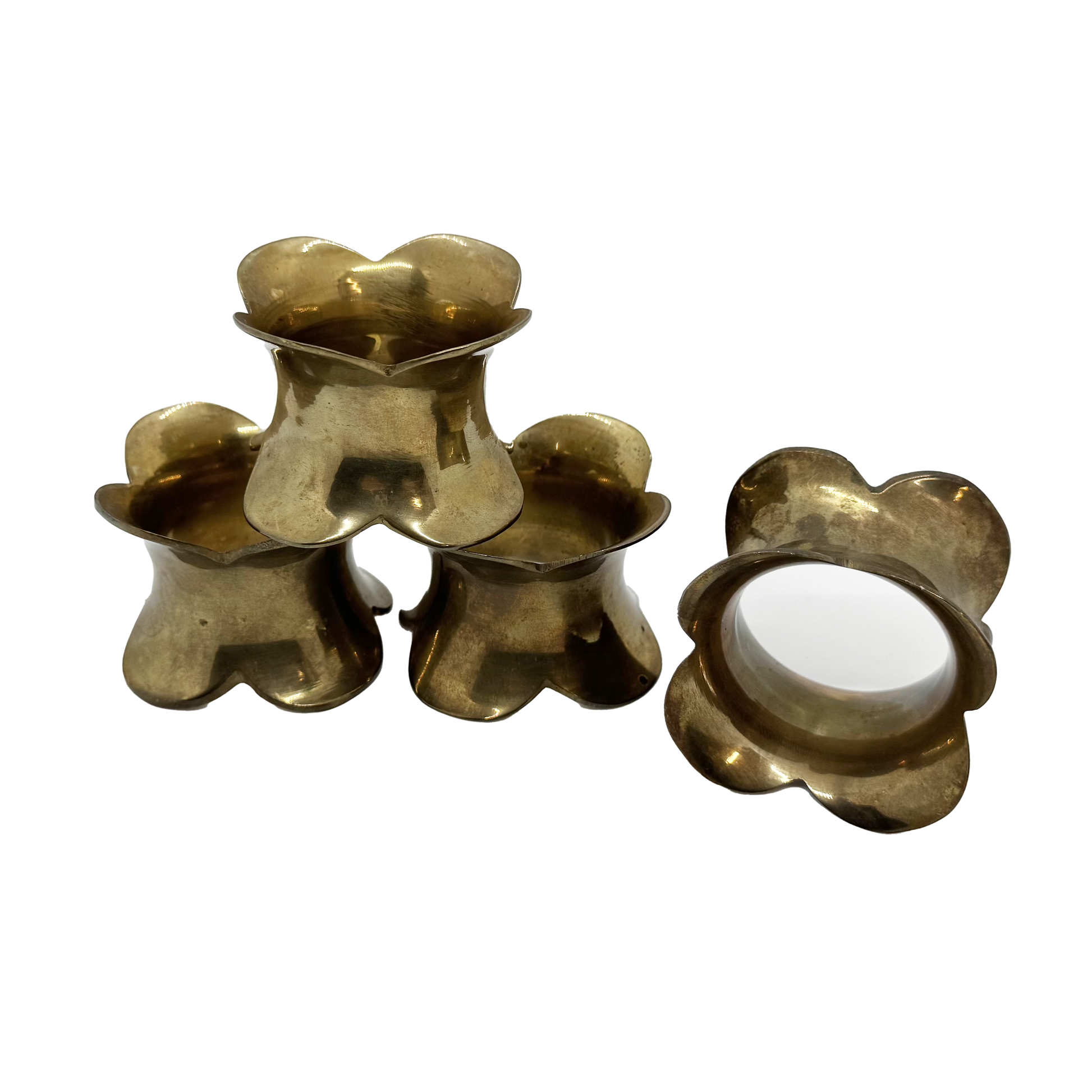 Set of 4 Brass Napkin Rings