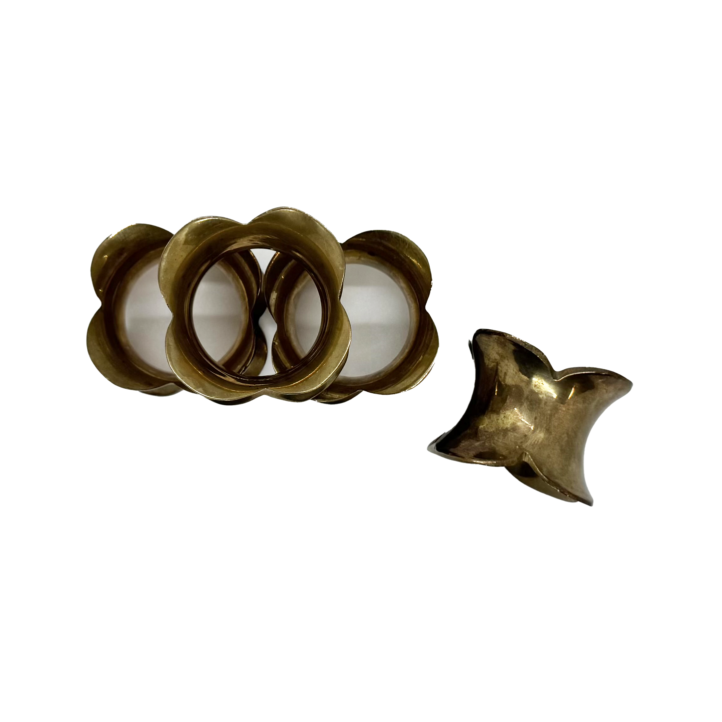 Set of 4 Brass Napkin Rings