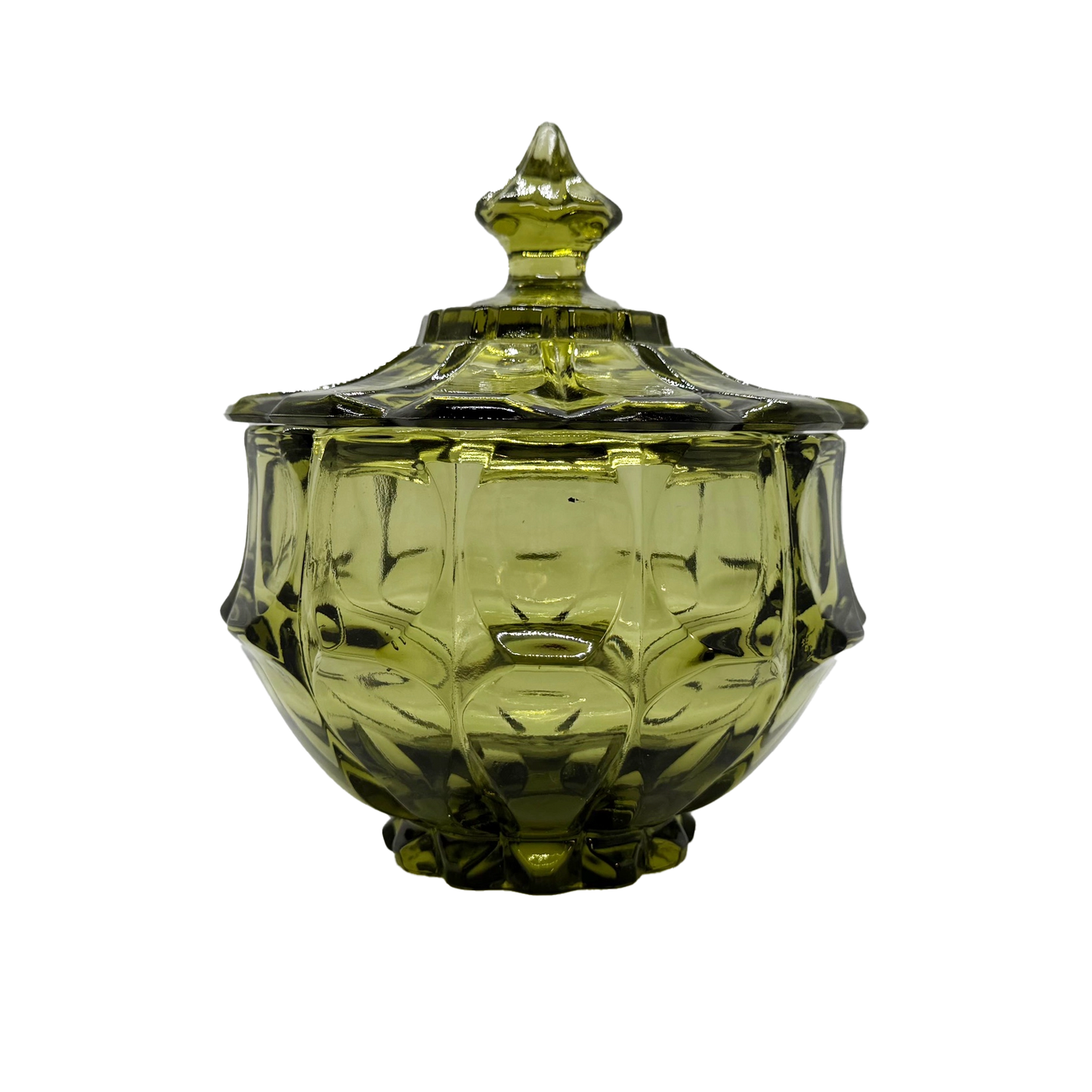 Fenton Colonial Green Valencia Candy Dish