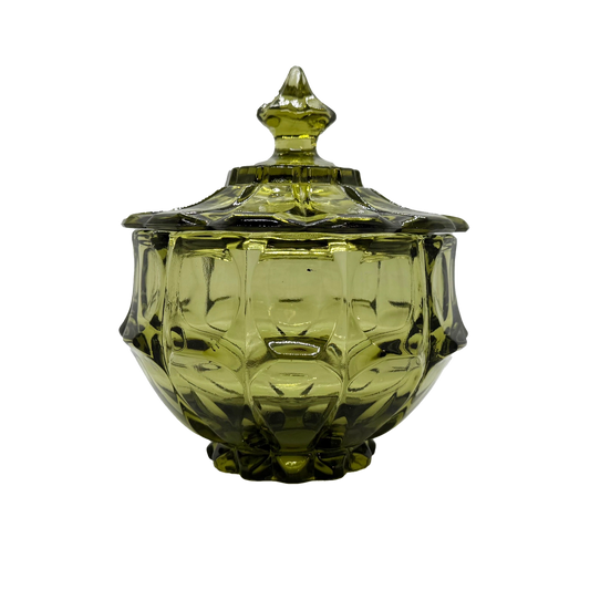 Fenton Colonial Green Valencia Candy Dish