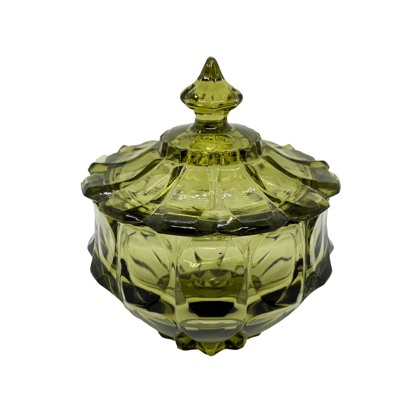 Fenton Colonial Green Valencia Candy Dish