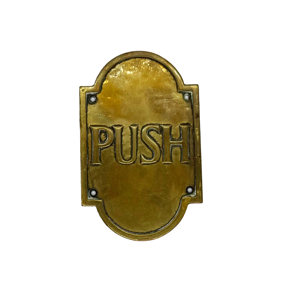 Brass PUSH Sign