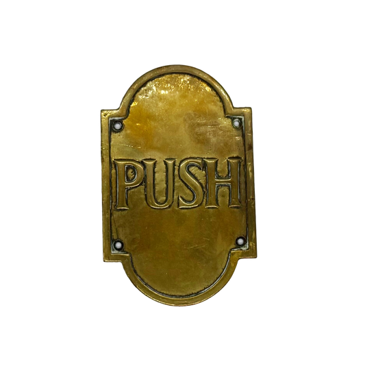 Brass PUSH Sign