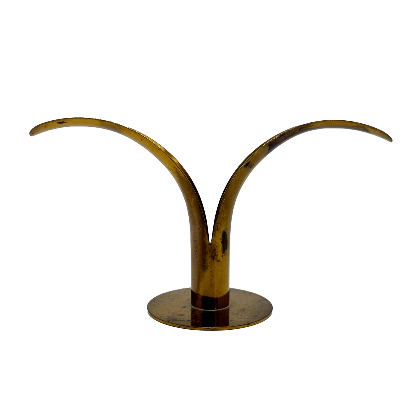 Pair of Brass Swedish Lily Candlesticks