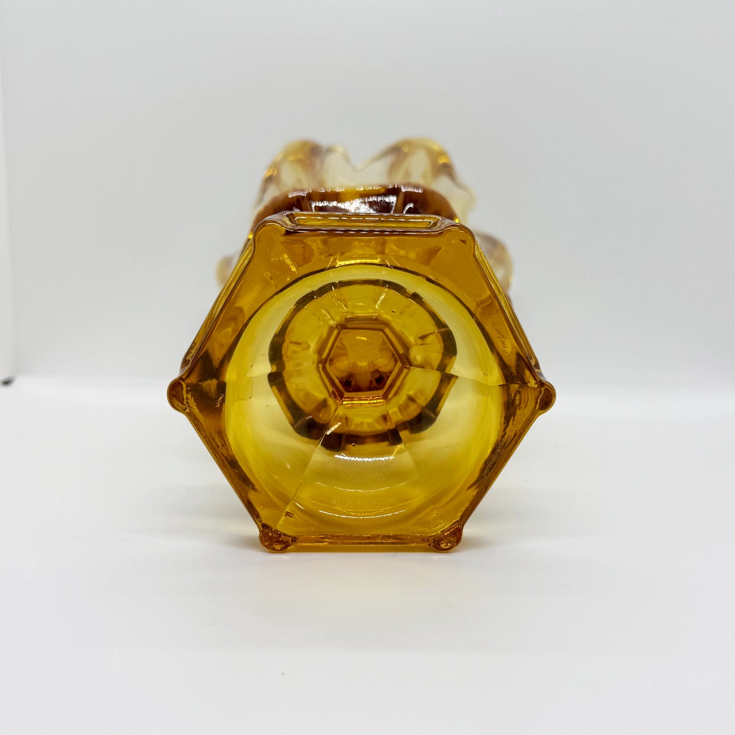 Amber Viking Glass Column Compote