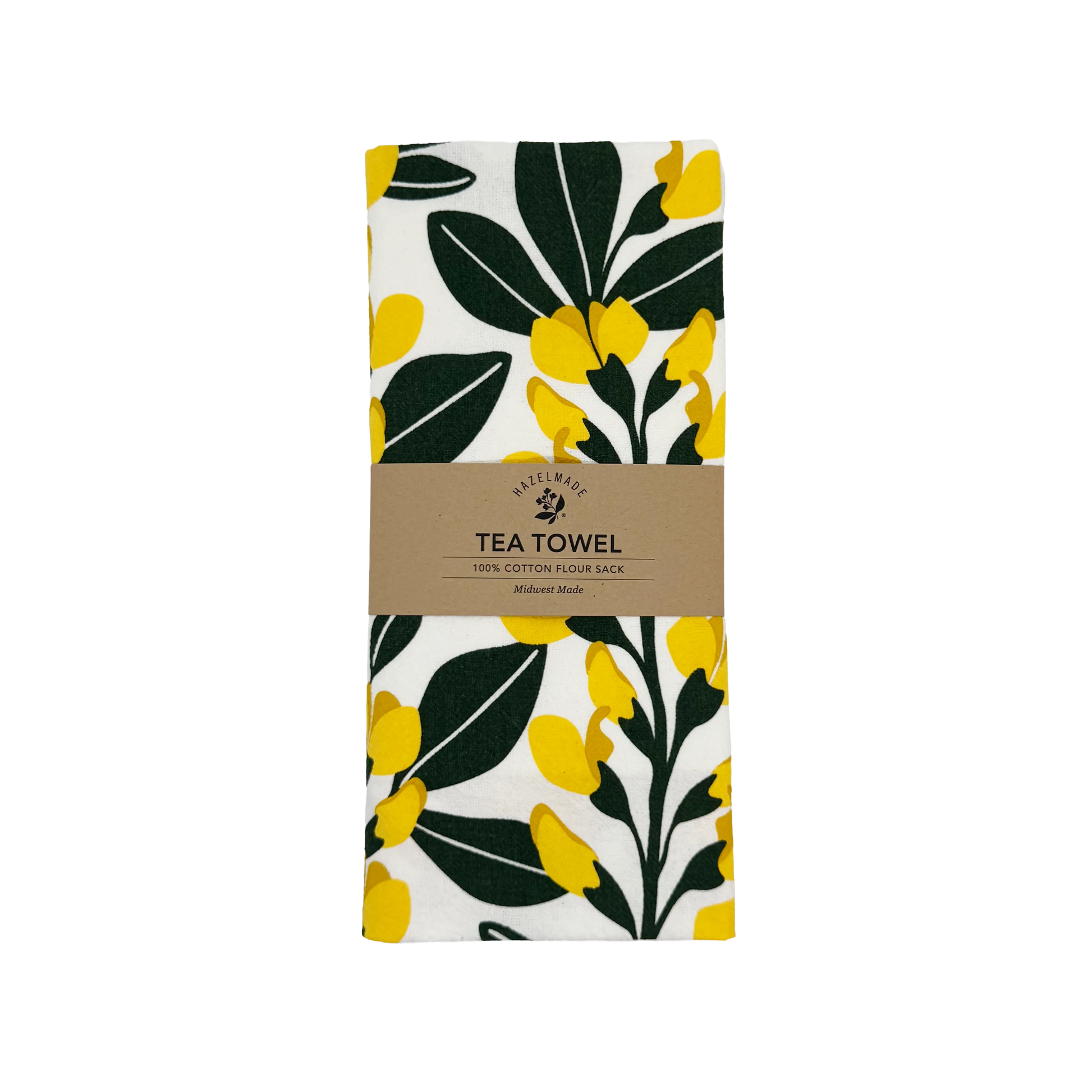 Yellow Flowers Tea Towel - folded