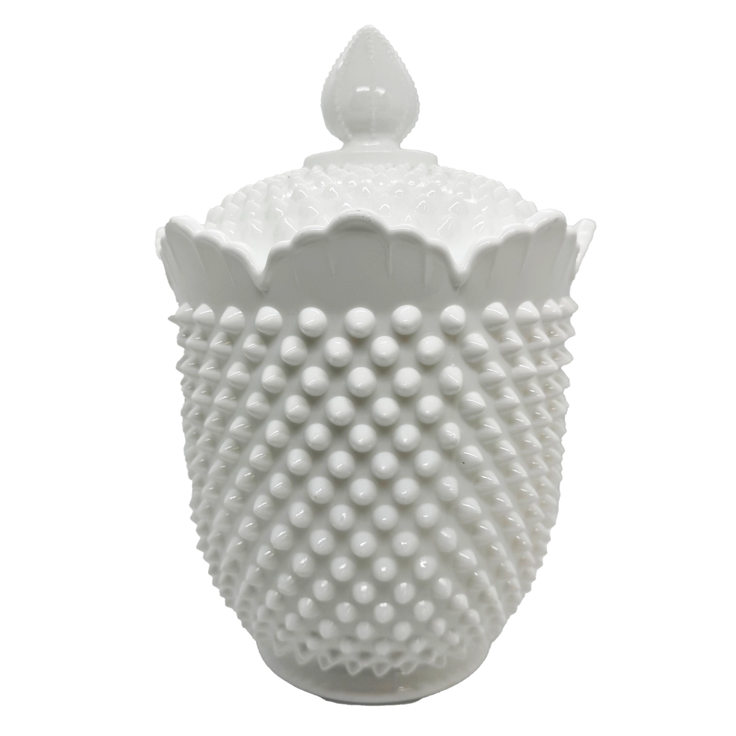 Fenton Milk Glass Hobnail Cookie Jar