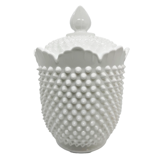 Fenton Milk Glass Hobnail Cookie Jar