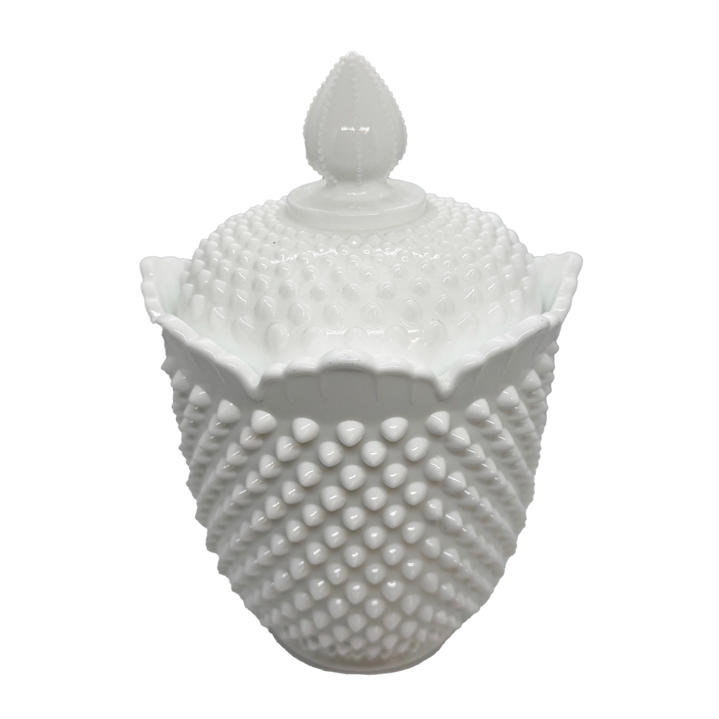 Fenton Milk Glass Hobnail Cookie Jar