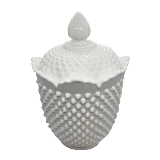 Fenton Milk Glass Hobnail Cookie Jar