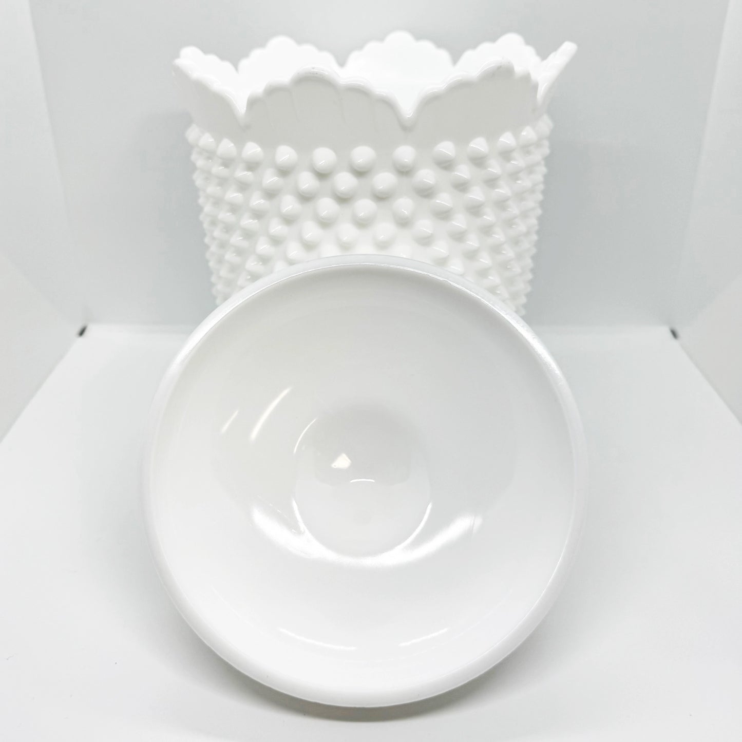 Fenton Milk Glass Hobnail Cookie Jar