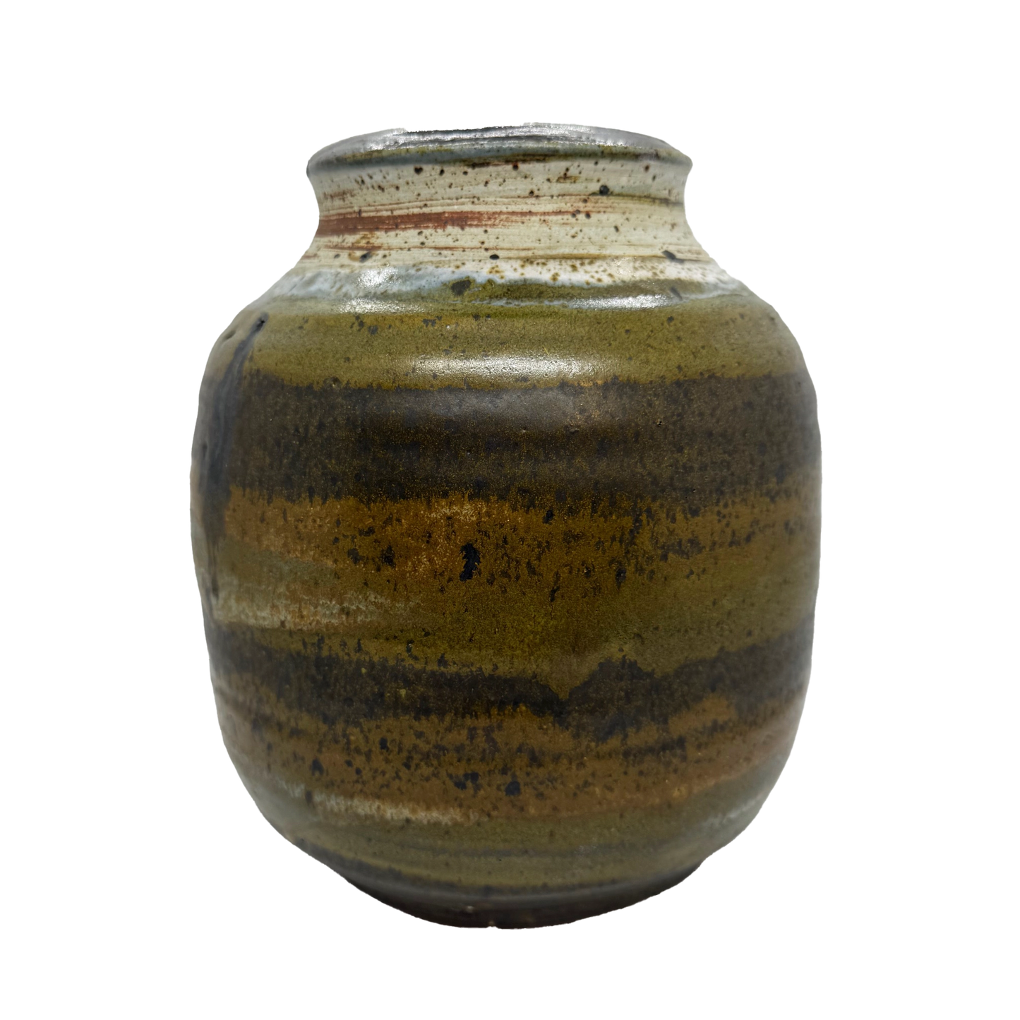 Green and Brown Studio Pottery Vase