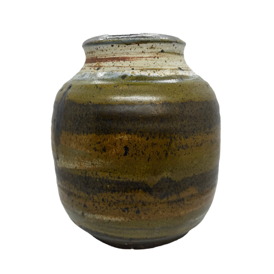 Green and Brown Studio Pottery Vase