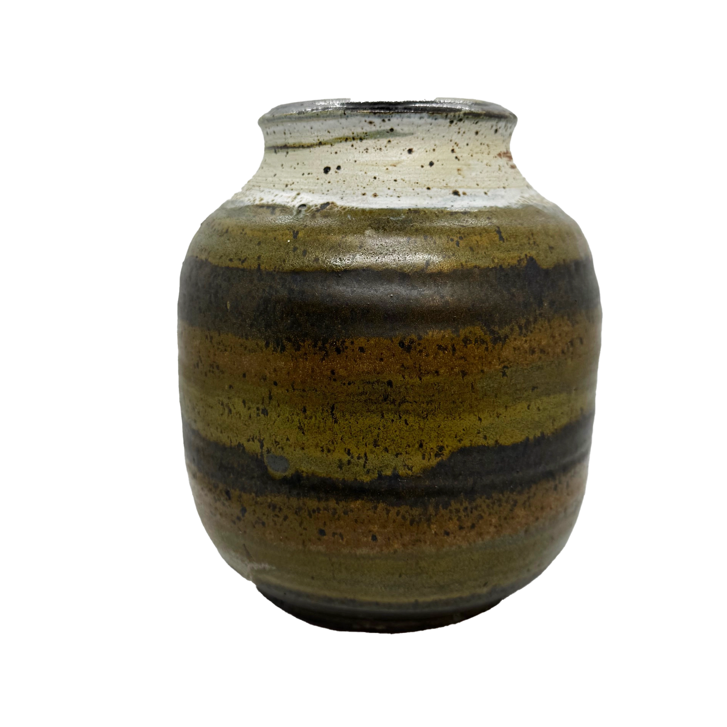 Green and Brown Studio Pottery Vase