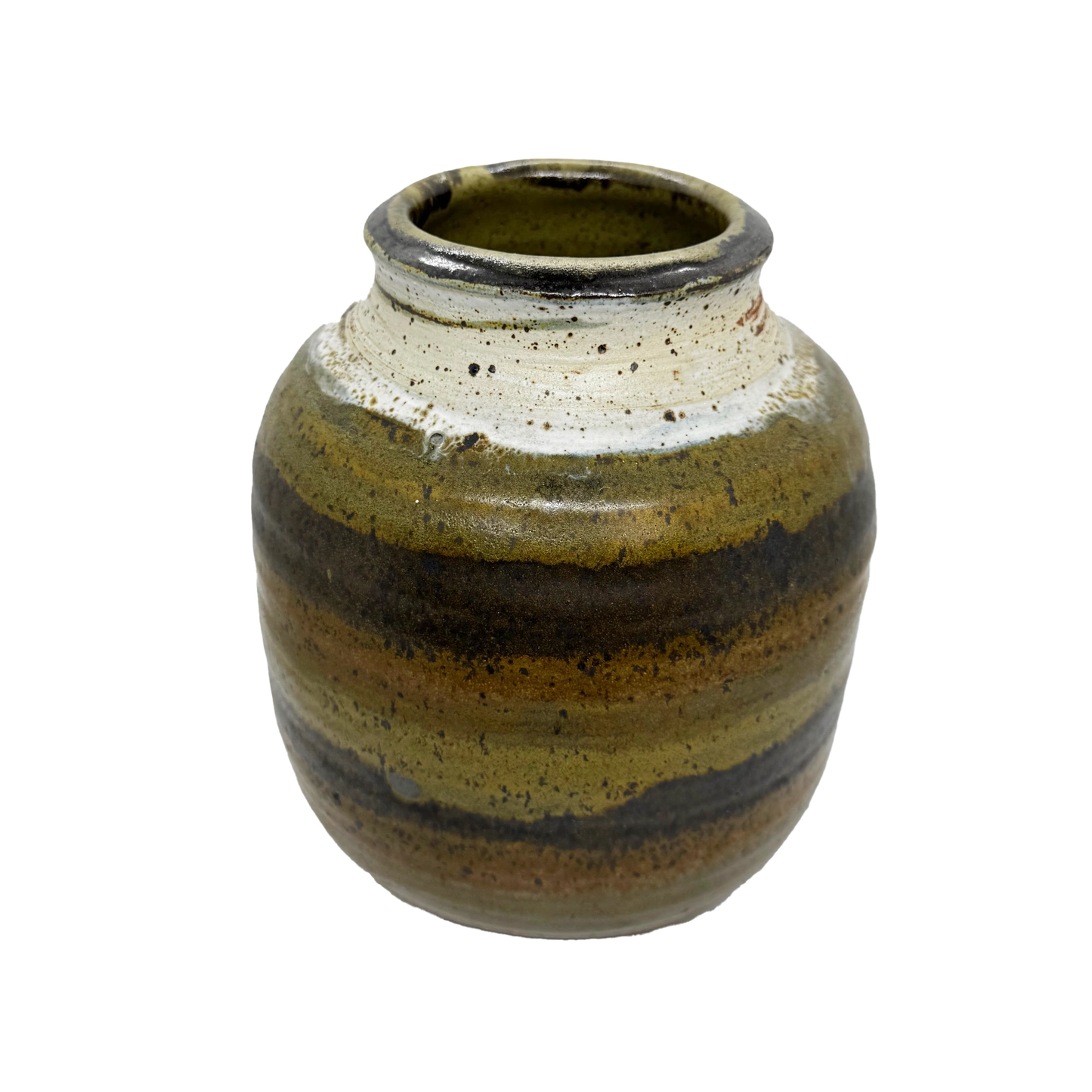 Green and Brown Studio Pottery Vase