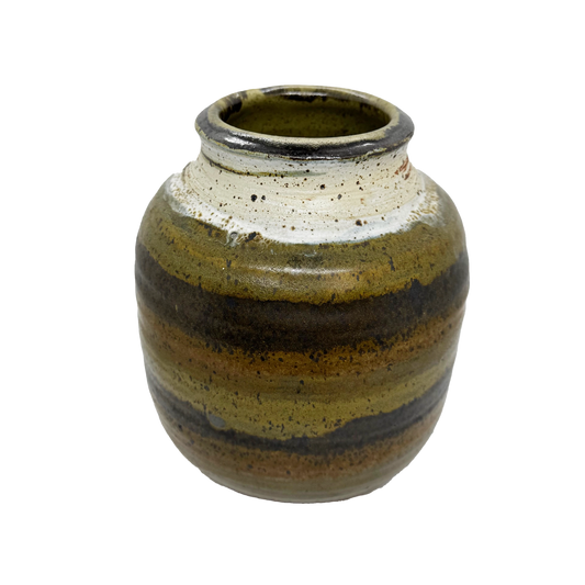Green and Brown Studio Pottery Vase