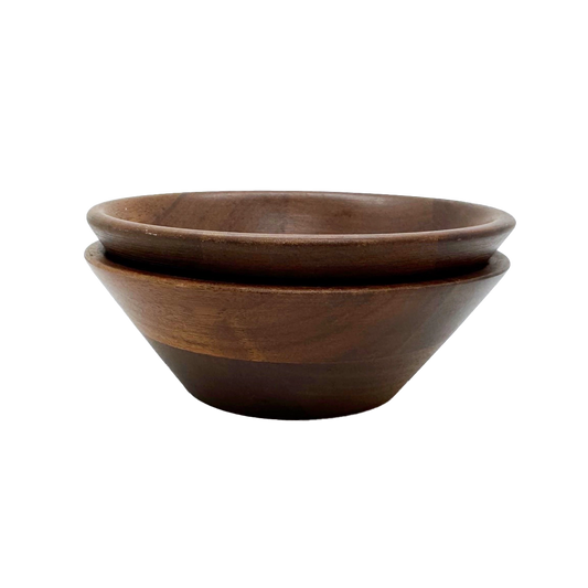 Two Walnut Wood Bowls