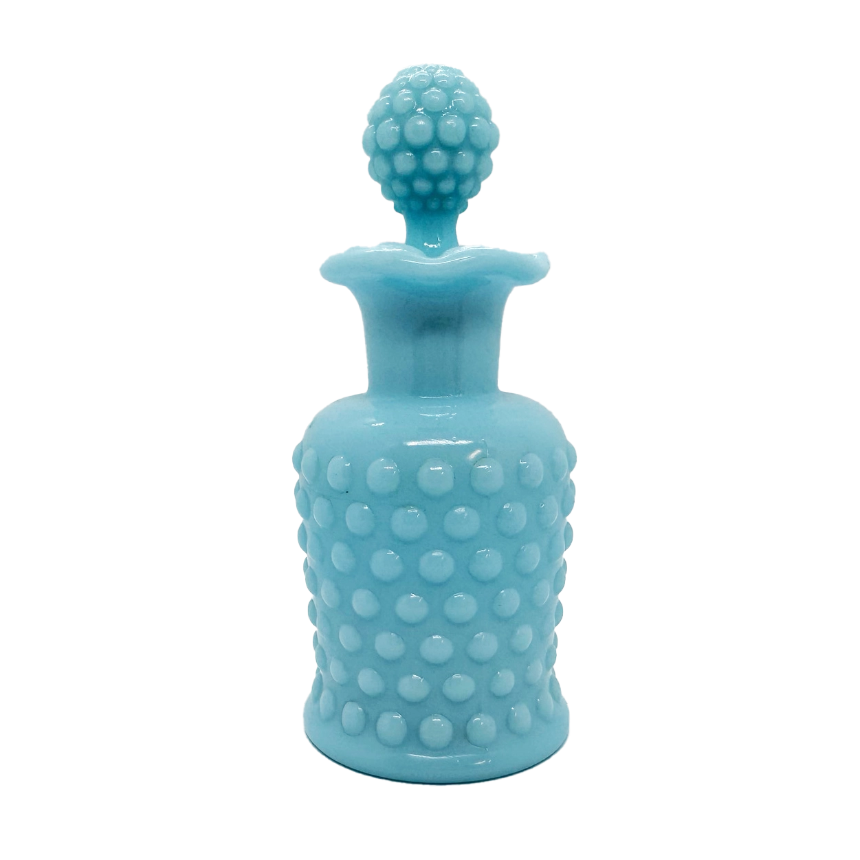 Turquoise Imperial Glass Hobnail Perfume Bottle