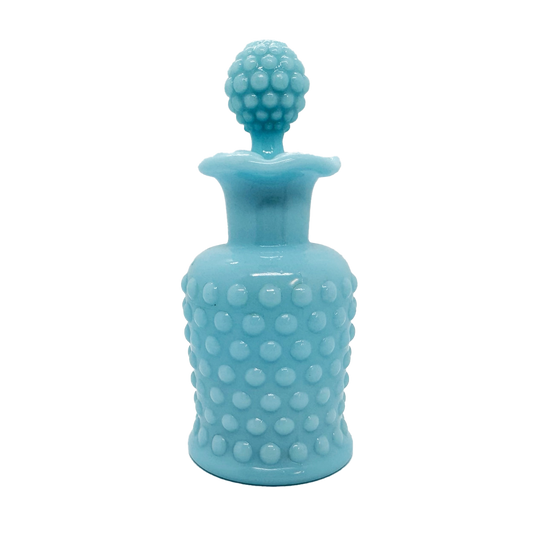Turquoise Imperial Glass Hobnail Perfume Bottle