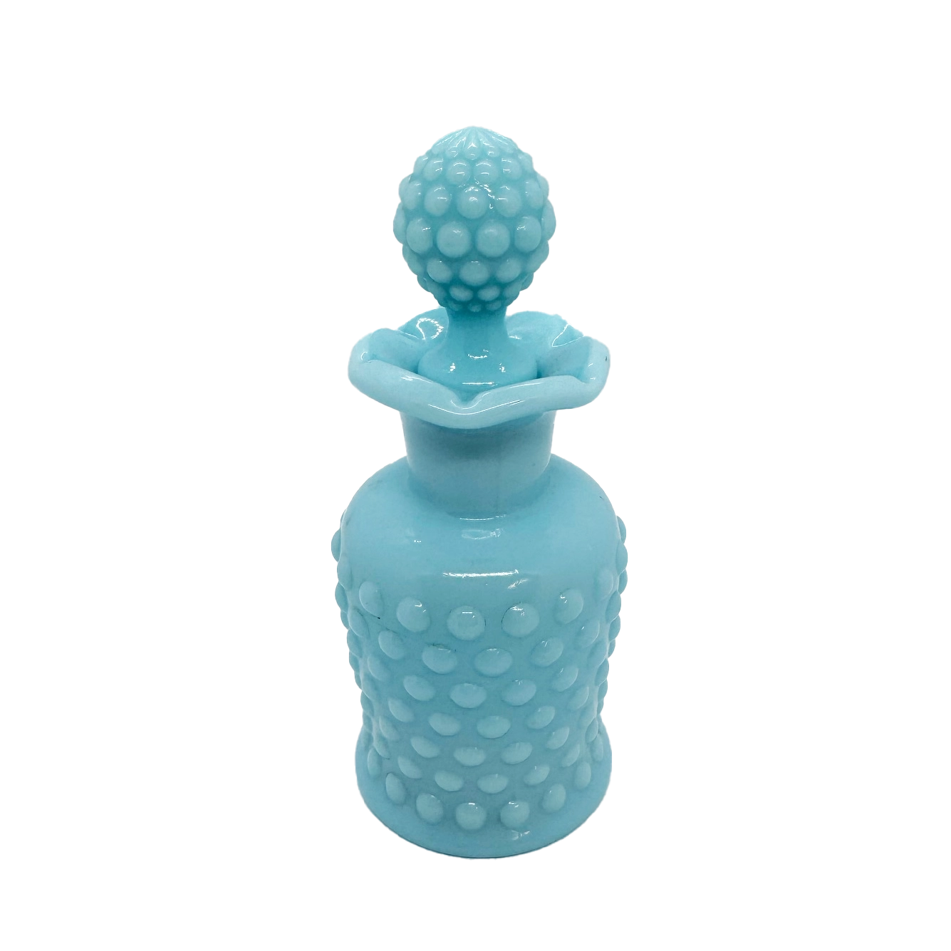 Turquoise Imperial Glass Hobnail Perfume Bottle