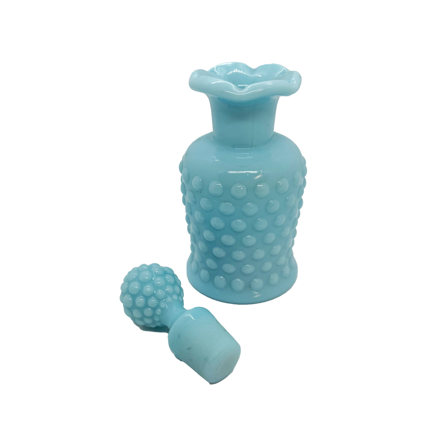 Turquoise Imperial Glass Hobnail Perfume Bottle