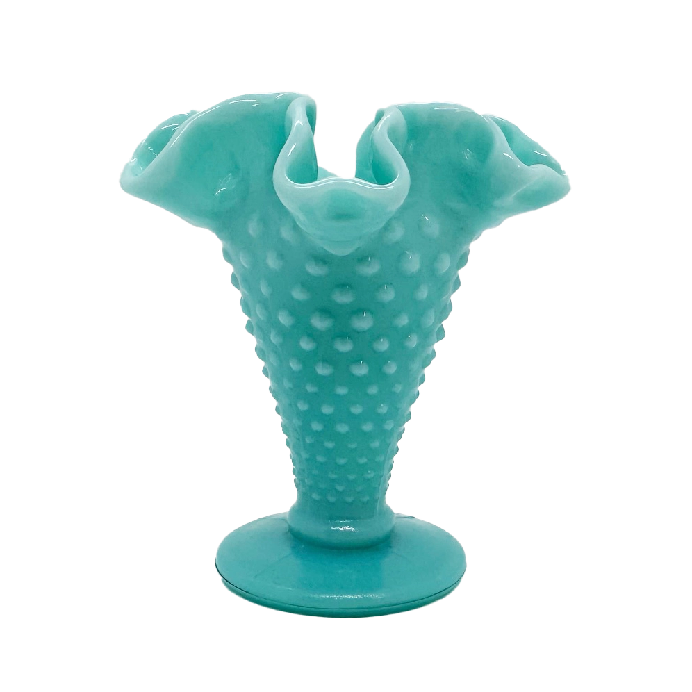 Fenton Turquoise Milk Glass Vase