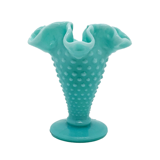 Fenton Turquoise Milk Glass Vase