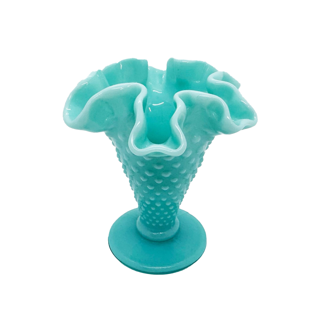 Fenton Turquoise Milk Glass Vase
