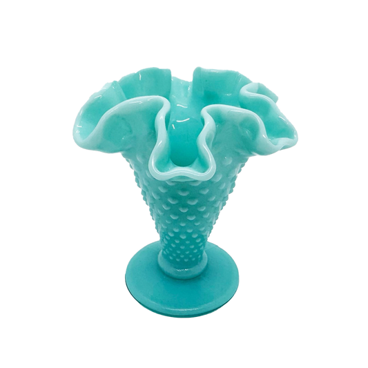 Fenton Turquoise Milk Glass Vase