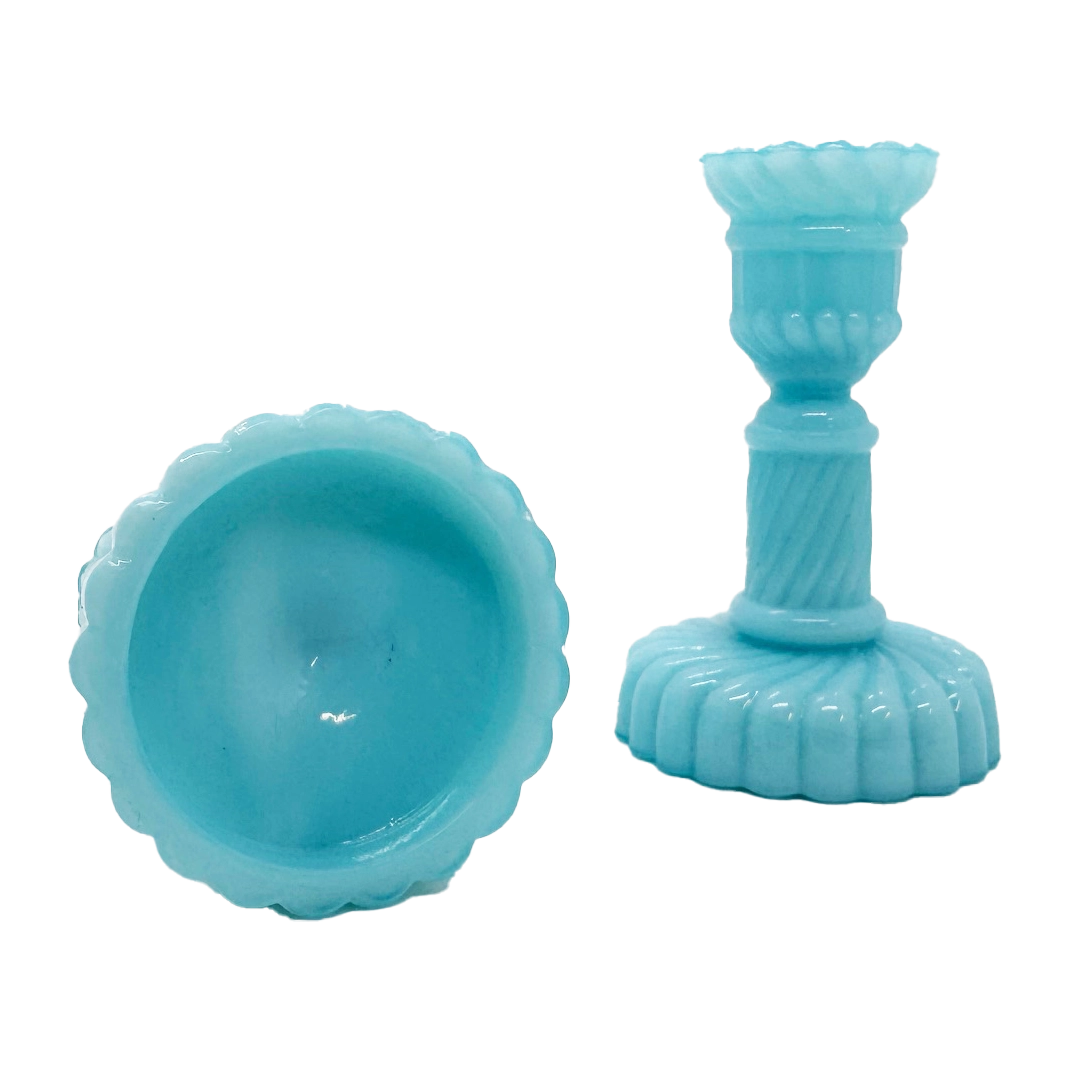 Portieux Vallerysthal French Opaline Candlesticks