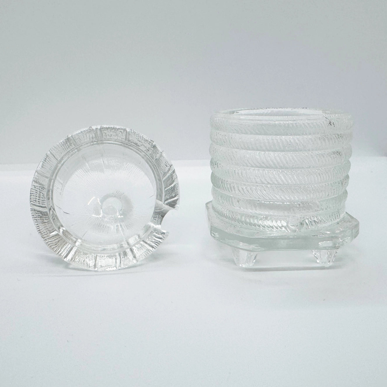 Crystal L.E. Smith Glass Beehive Honey Jar