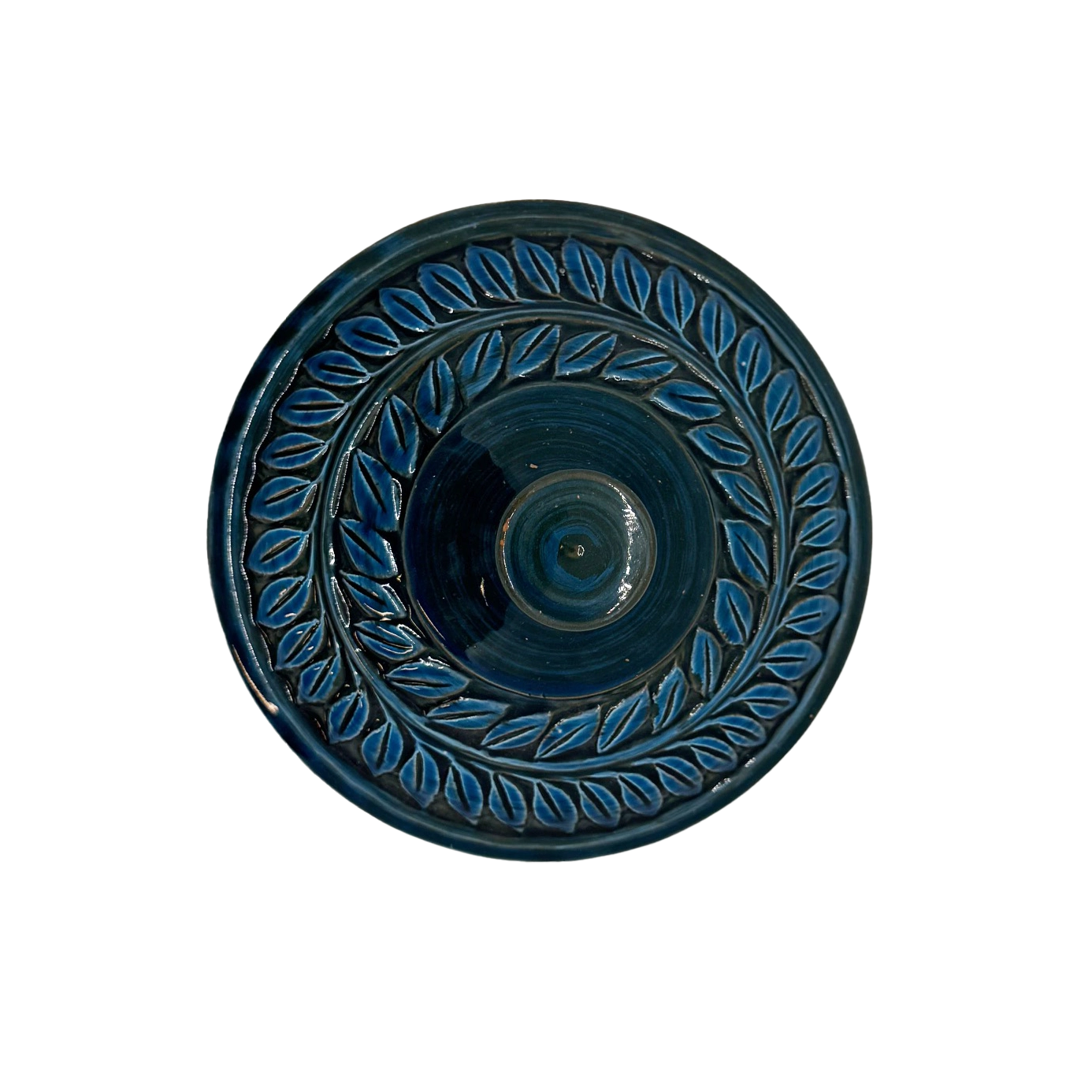 Blue Bitossi Pottery Lidded Dish