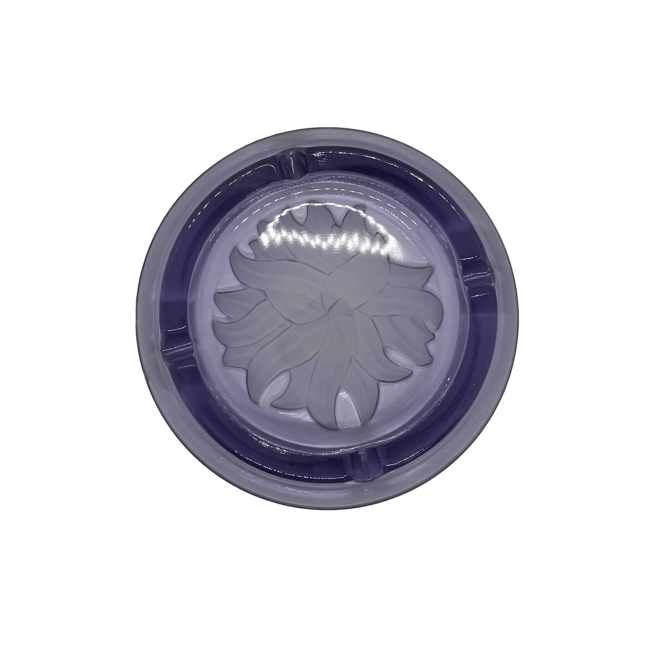 Viking Glass Purple Leaf Ashtray