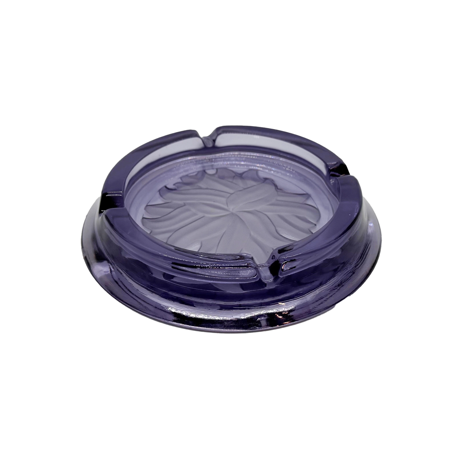 Viking Glass Purple Leaf Ashtray