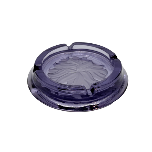Viking Glass Purple Leaf Ashtray