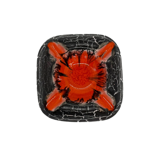 Black and Orange MCM Pottery Ashtray