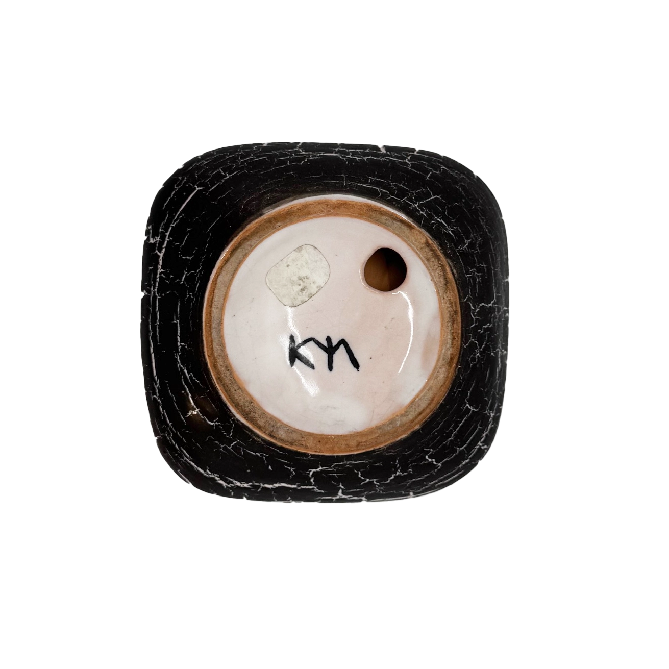 Black and Orange MCM Pottery Ashtray