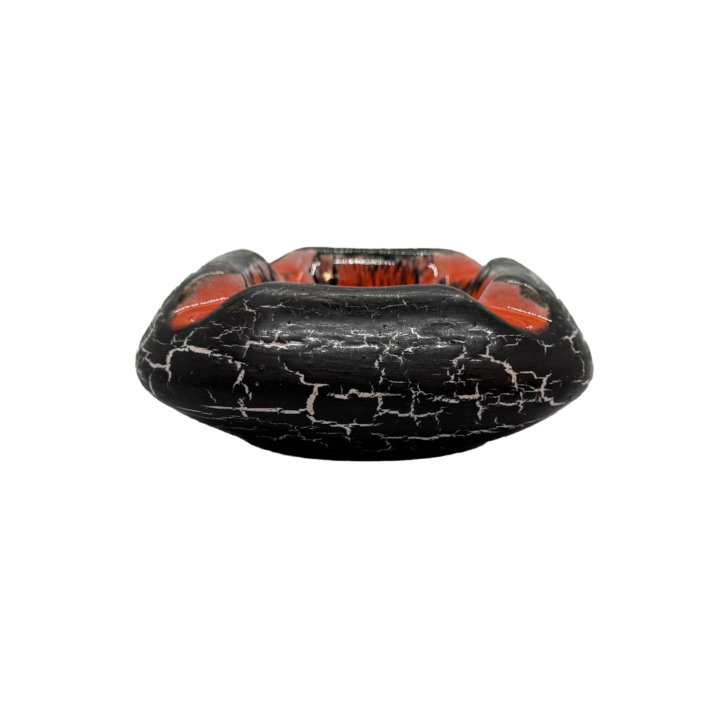 Black and Orange MCM Pottery Ashtray