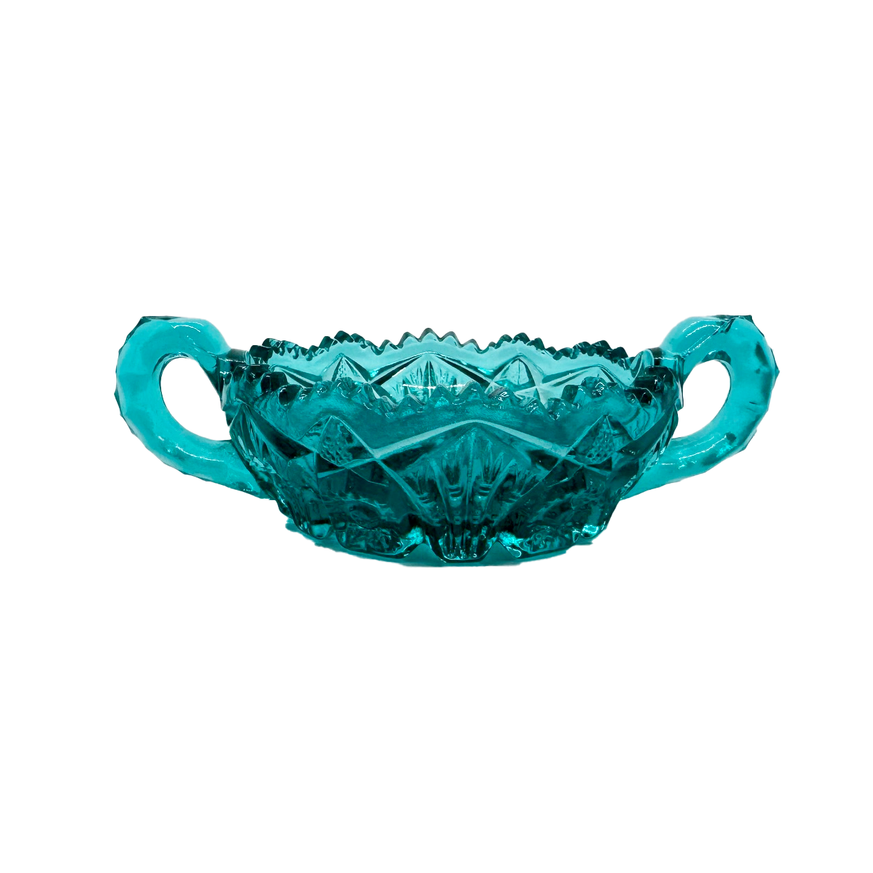 Peacock Blue L.E. Smith Glass Bowl
