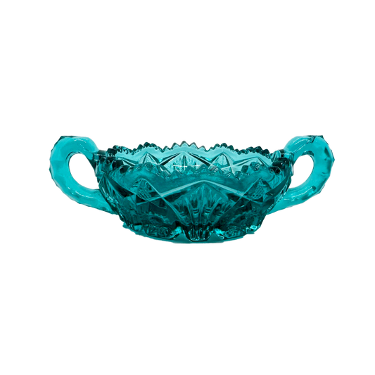 Peacock Blue L.E. Smith Glass Bowl