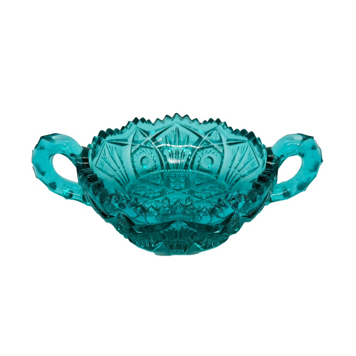 Peacock Blue L.E. Smith Glass Bowl
