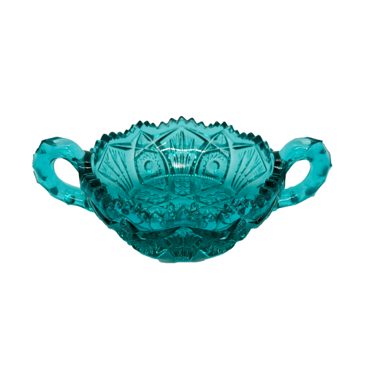 Peacock Blue L.E. Smith Glass Bowl