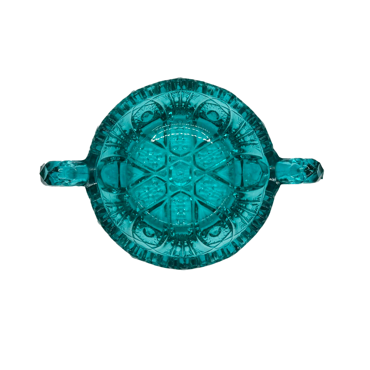 Peacock Blue L.E. Smith Glass Bowl