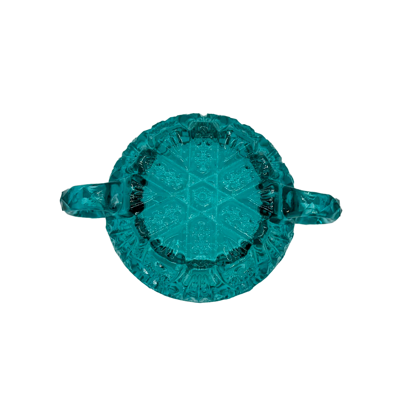 Peacock Blue L.E. Smith Glass Bowl